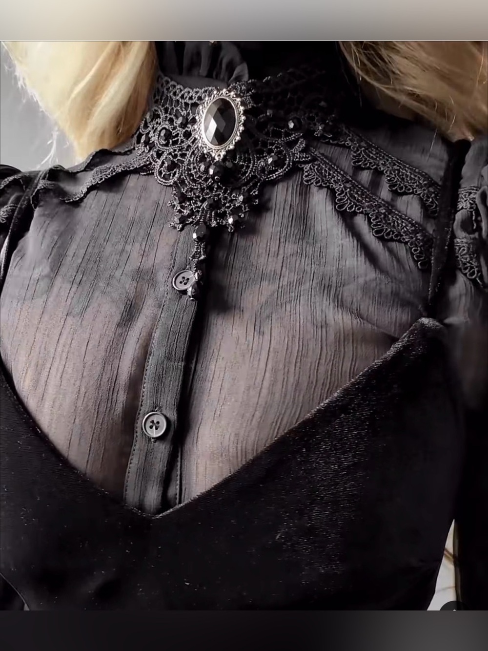 NWT  Goth  Black  Lace  Aristocracy Victorian  Necklace